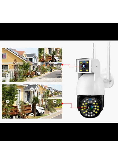 Камера відеоспостереження двооб'ємна вулична поворотна SC-01 Wi-FI IP 360/90 V380PRO 2+2.0mp No Brand (323486364)