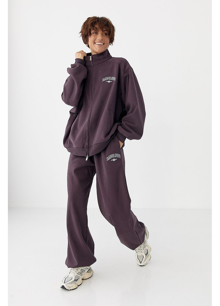 Зимовий спортивний костюм із написами - темно-сірий колір Lurex (370601901)