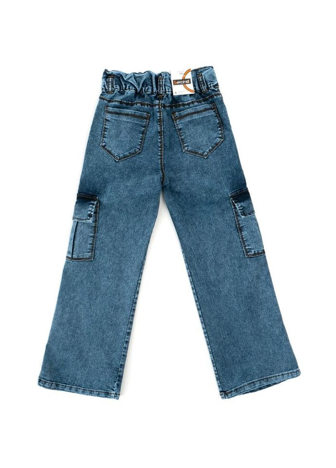 Синие демисезонные джинсы с карманами (59654-170g-blue) Sercino