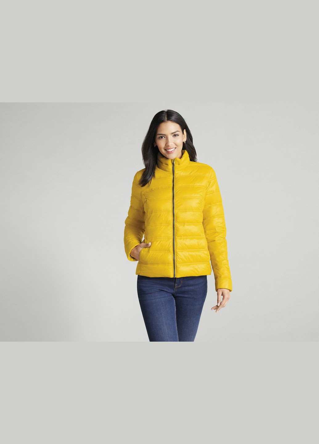 Желтая демисезонная куртка демисезонная водоотталкивающая и ветрозащитная для женщины lidl 418847 Esmara