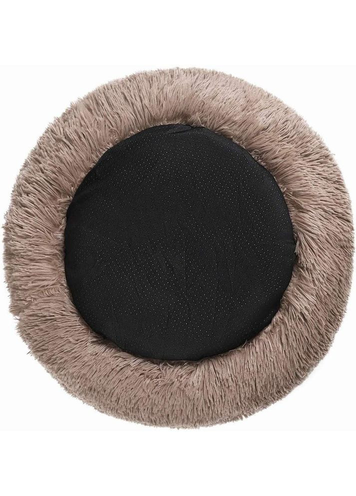 Кругла лежанка для собак і котів 50 см бежева – м’яке плюшеве ліжко з бортиками, нековзка основа, для тварин до 5 кг China (351854915)