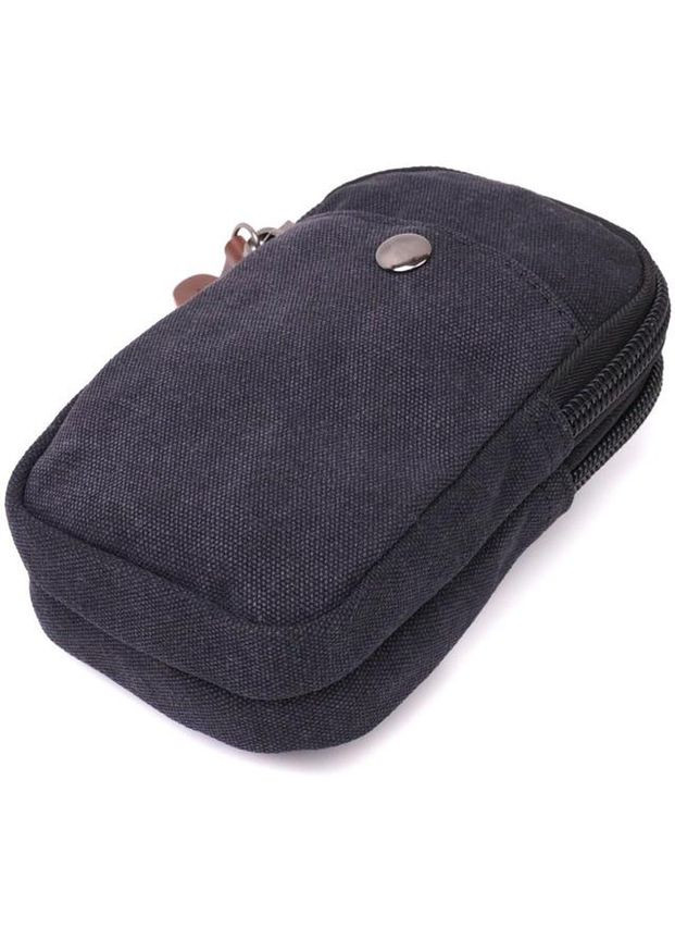 Сумка чоловіча Барсетка з металевим карабіном із текстилю Чорний Vintage (317365286)