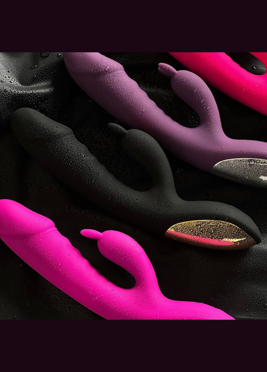 Жіночий подвійний вібратор кролик чорний стимулятор клітора і точки G No Brand (339092240)