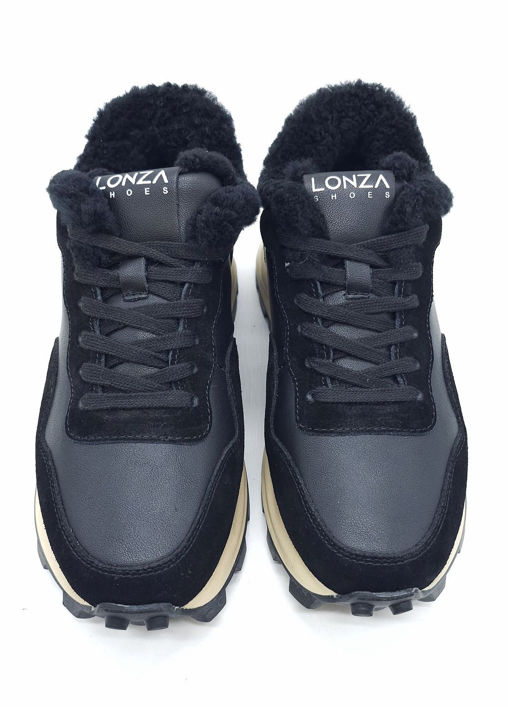 Черные всесезонные женские кроссовки зимние черные кожаные l-14-6 23 см(р) Lonza