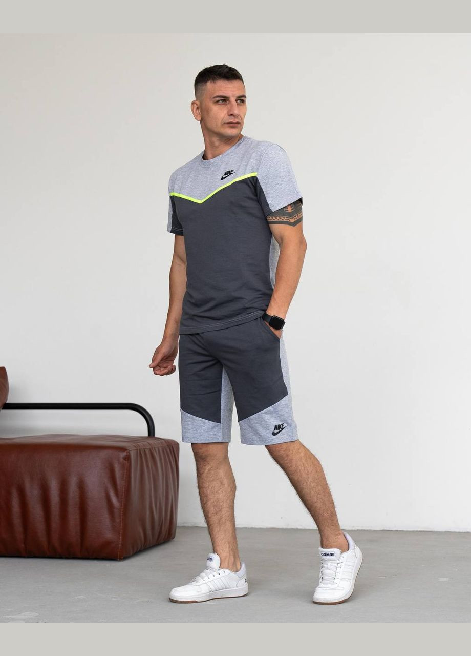 Сірий літній чоловічий комплект No Brand