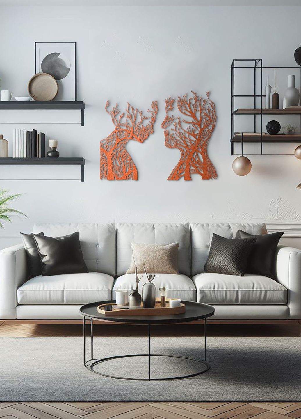 Декоративное панно на стену, интерьерная картина из дерева "Влюбленная пара", минималистичный стиль 35х28 см Woodyard (292013340)