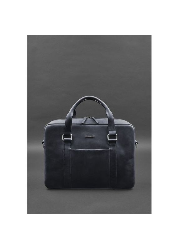 Сумка мужская кожаная через плечо для ноутбука и документов синяя Crazy horse BlankNote (302008078)