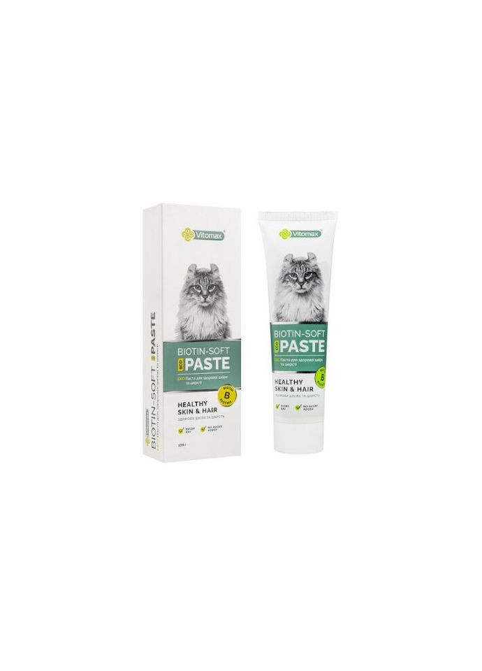 Еко паста BIOTINSOFT для здорової шкіри та вовни для котів Вітомакс 100 г Vitomax (289978609)