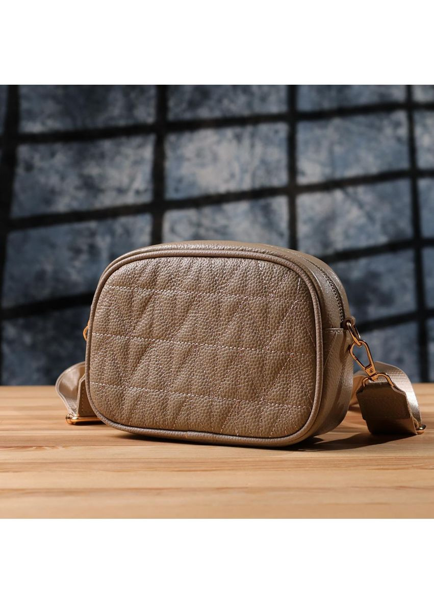 Сумка кросс-боди через плечо из натуральной кожи женская маленькая Бежевый 40304 Vintage (361970369)