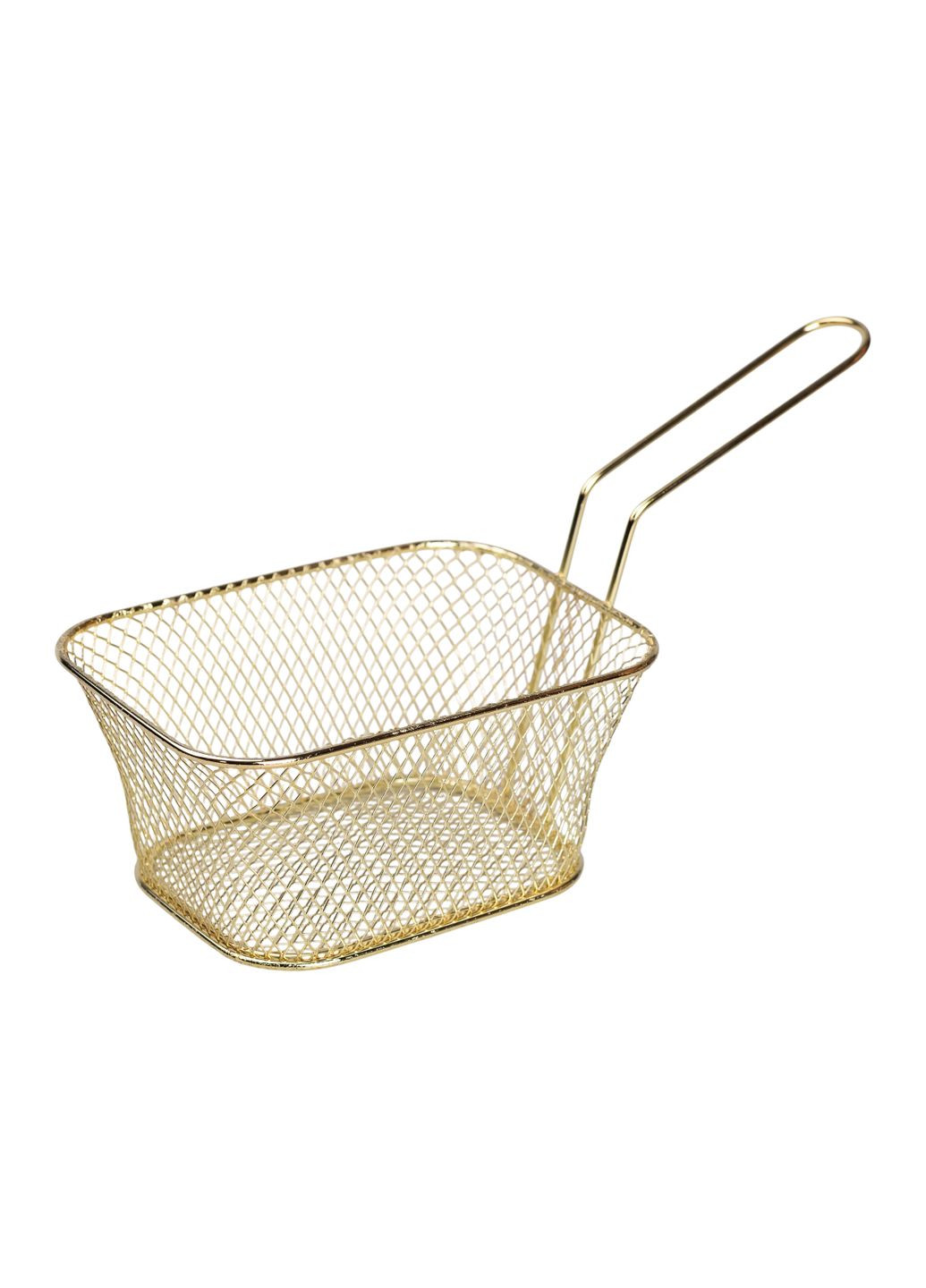 Кошик сервірувальний для фрі та снеків 14*10,5*6,5 см з гальванічним покриттям, золото No Brand (328603521)