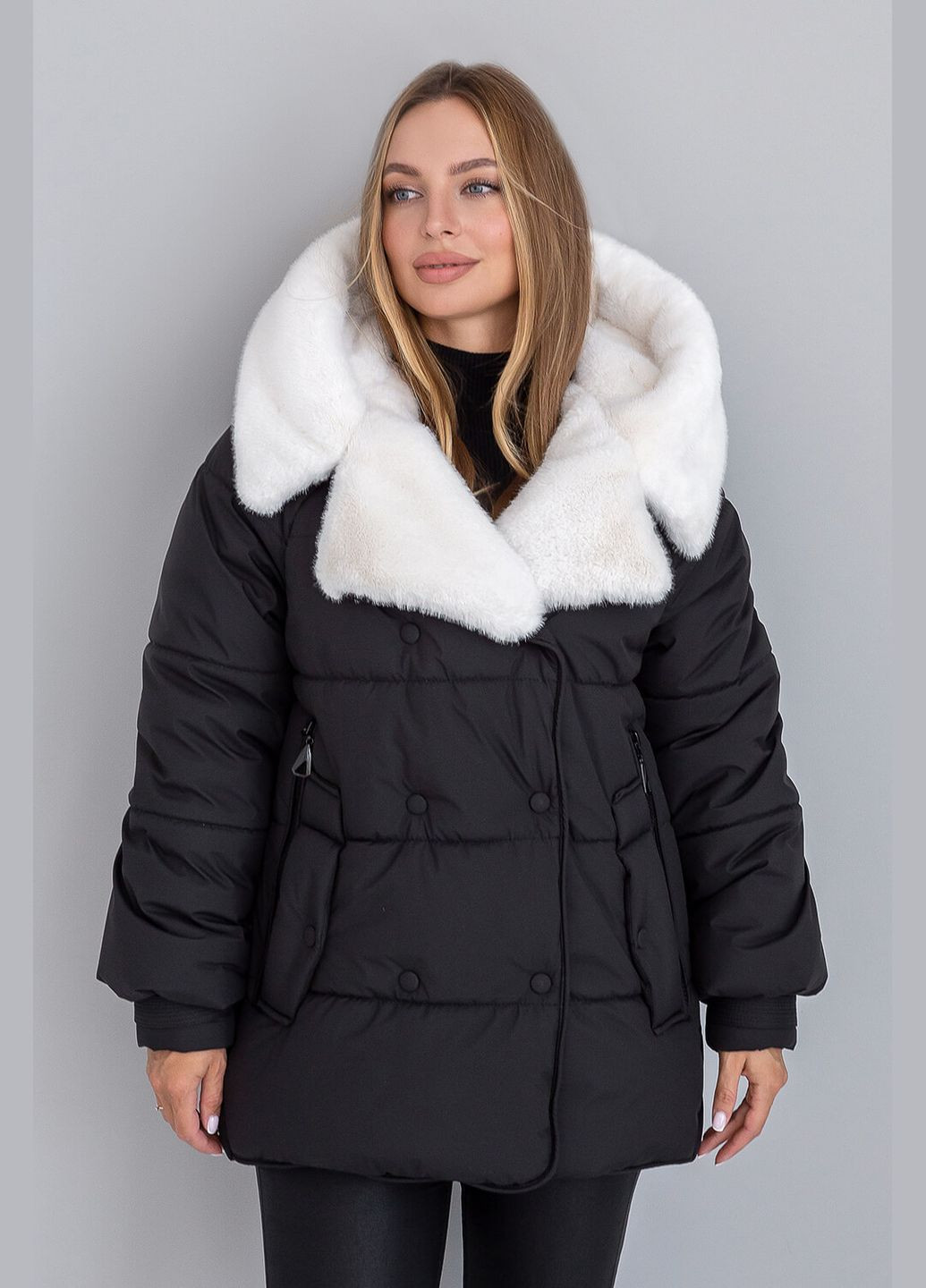 Чорна зимня зимняя куртка дора (01209-choko-brown144) MioRichi