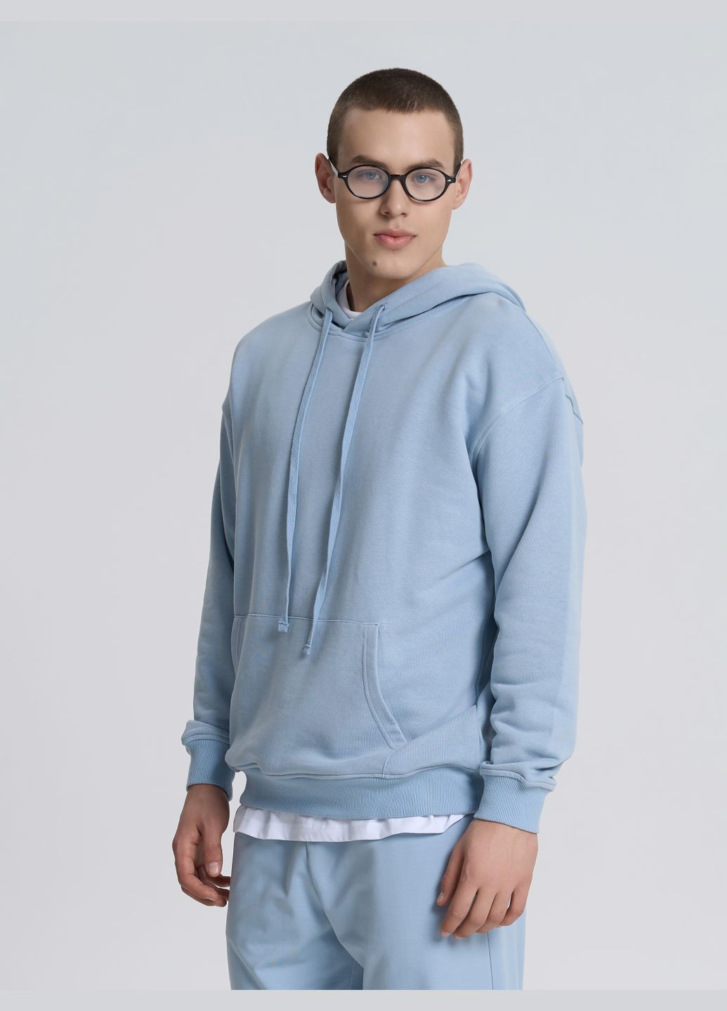 Худі чоловічий у кольорі сірий меланж ТМ РОЗА Роза (325695825)