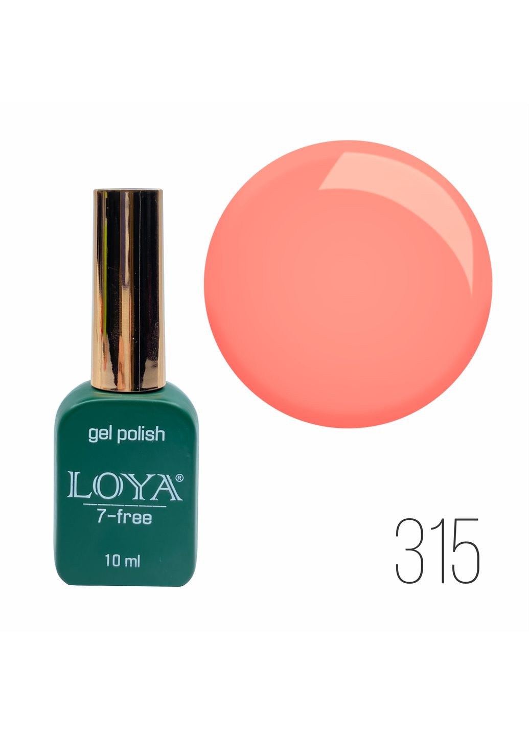 Гель-лак 315 Кораловий Поцілунок 10 мл Loya (360889731)