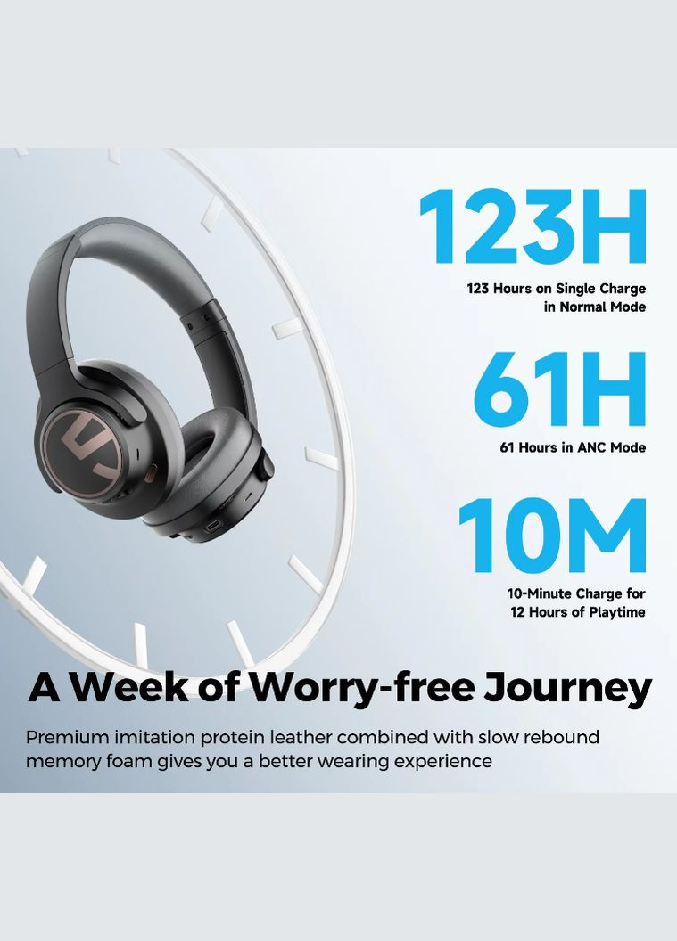 Беспроводные наушники с микрофоном Space Black SOUNDPEATS (303933977)