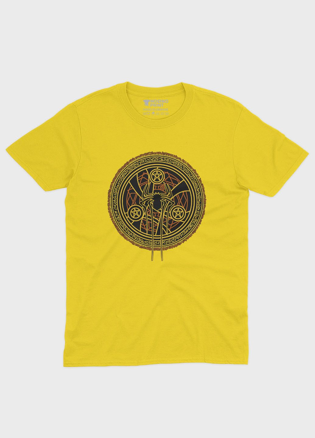 Жовта демісезонна футболка для хлопчика з принтом супергероя - людина-павук (ts001-1-sun-006-014-078-b) Modno