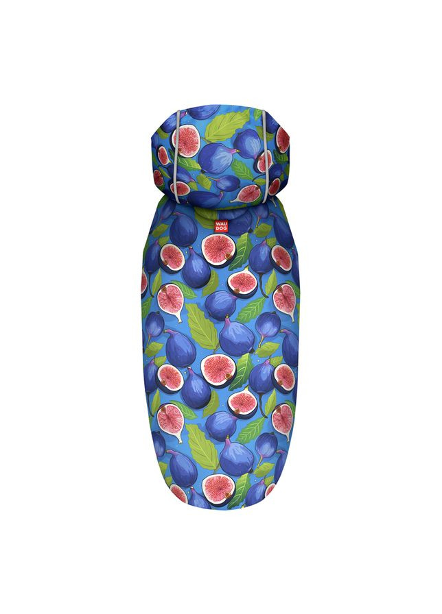 Дощовик-накидка з капюшоном для собак Clothes, малюнок "Інжир",, А 48-52 см, B 60-70 см, С 42-52 см WAUDOG (322001880)