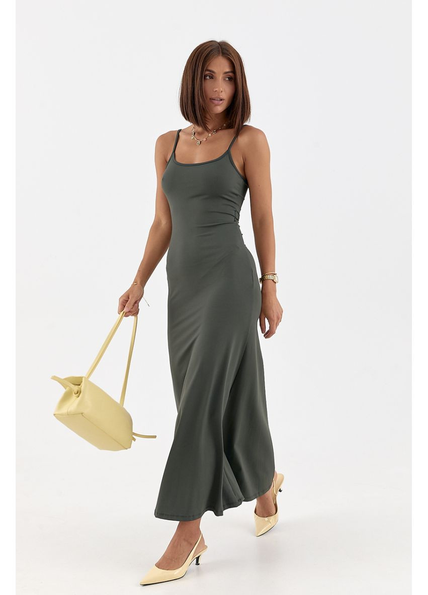 Летний женский облегающий сарафан на бретелях Lurex однотонный