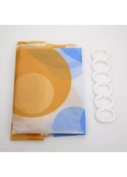 Шторка для ванної і душа F8804, поліетилен, 180 x180 см, жовтий Frap (371881732)