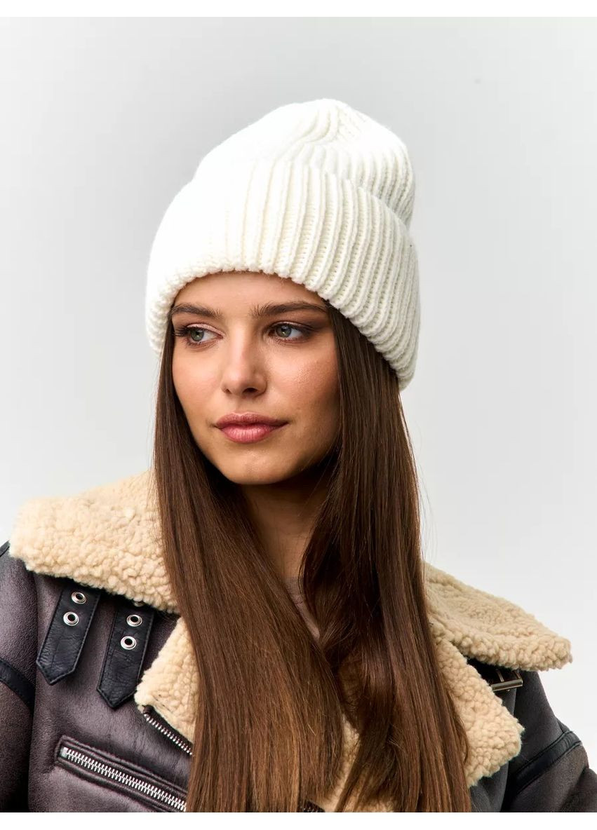 Шапка-бини с широким отворотом No Brand Біні (365814678)