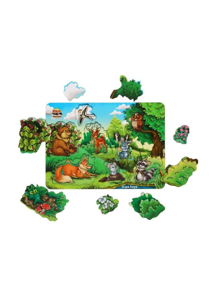 Деревянный сортер-пазл "А где звери?" (ПСФ002) PSF002 серия "лес" Ubumblebees (372494798)