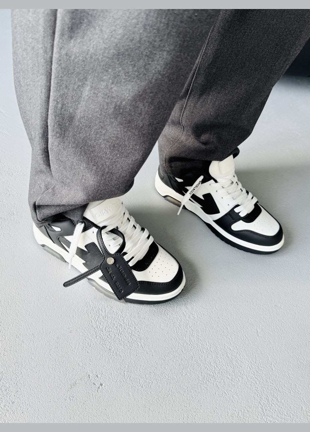 Кроссовки женские и мужские Off-White Out of Office Black White | Офф-Вайт черные No Brand чёрные демисезоны (342059636)