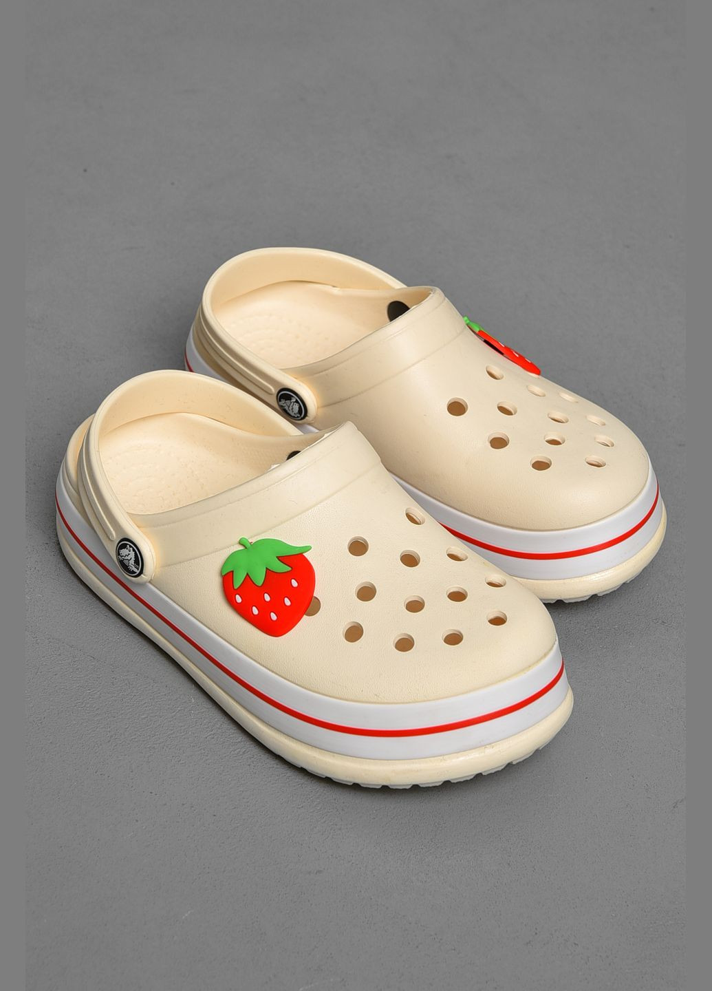 Кроксы детские для девочки молочного цвета Let's Shop (299374857)