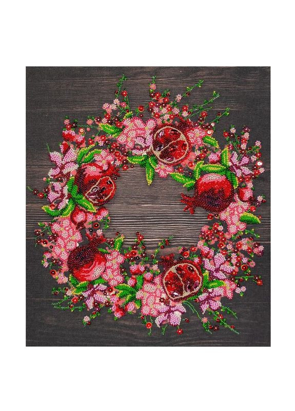 Набір для вишивання бісером "Червоні гранати" AB-890 на натуральному полотні No Brand (330607733)