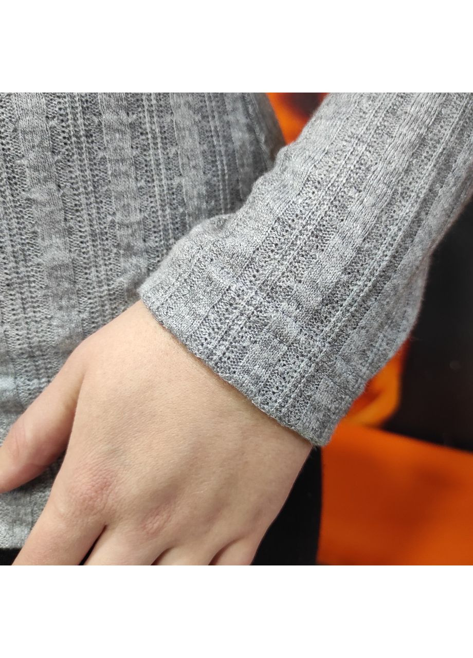 Сірий демісезонний гольф j.london жіночий під горло віскоза узор коса 46 J. London