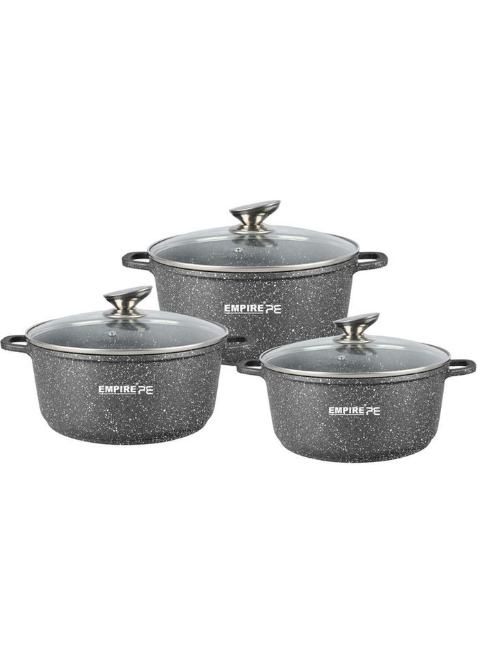 Набор кастрюль Грей EM-7344 6 предметов серый Empire (348134123)