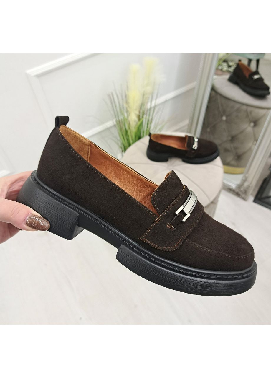 Vasha para Лоферы женские замшевые.. 38 размер коричневый з натуральная замша, украина — демисезон (367583184)