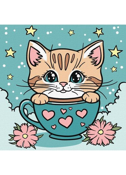 Картина за номерами - Чудовий котик ©art_selena_ua 25х25 см IDEYKA (362219796)