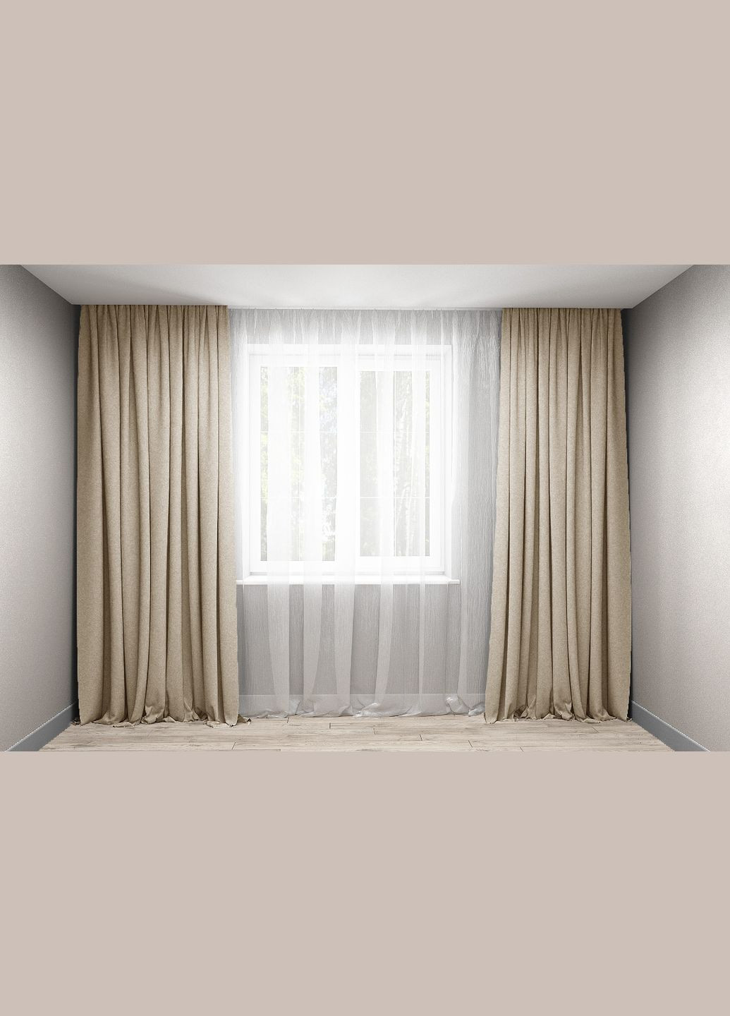 Комплект штор микровелюр Даймонд 150x270 см, цвет песочный (2шт) No Brand (317252362)