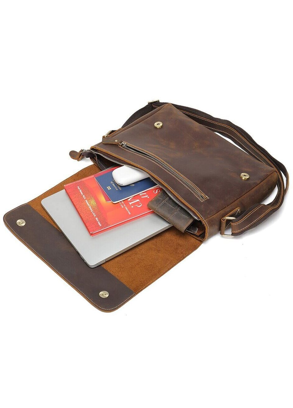 Чоловіча сумка через плече з натуральної шкіри вінтажного стилю коричнева (sku_14780) No Brand (328922450)