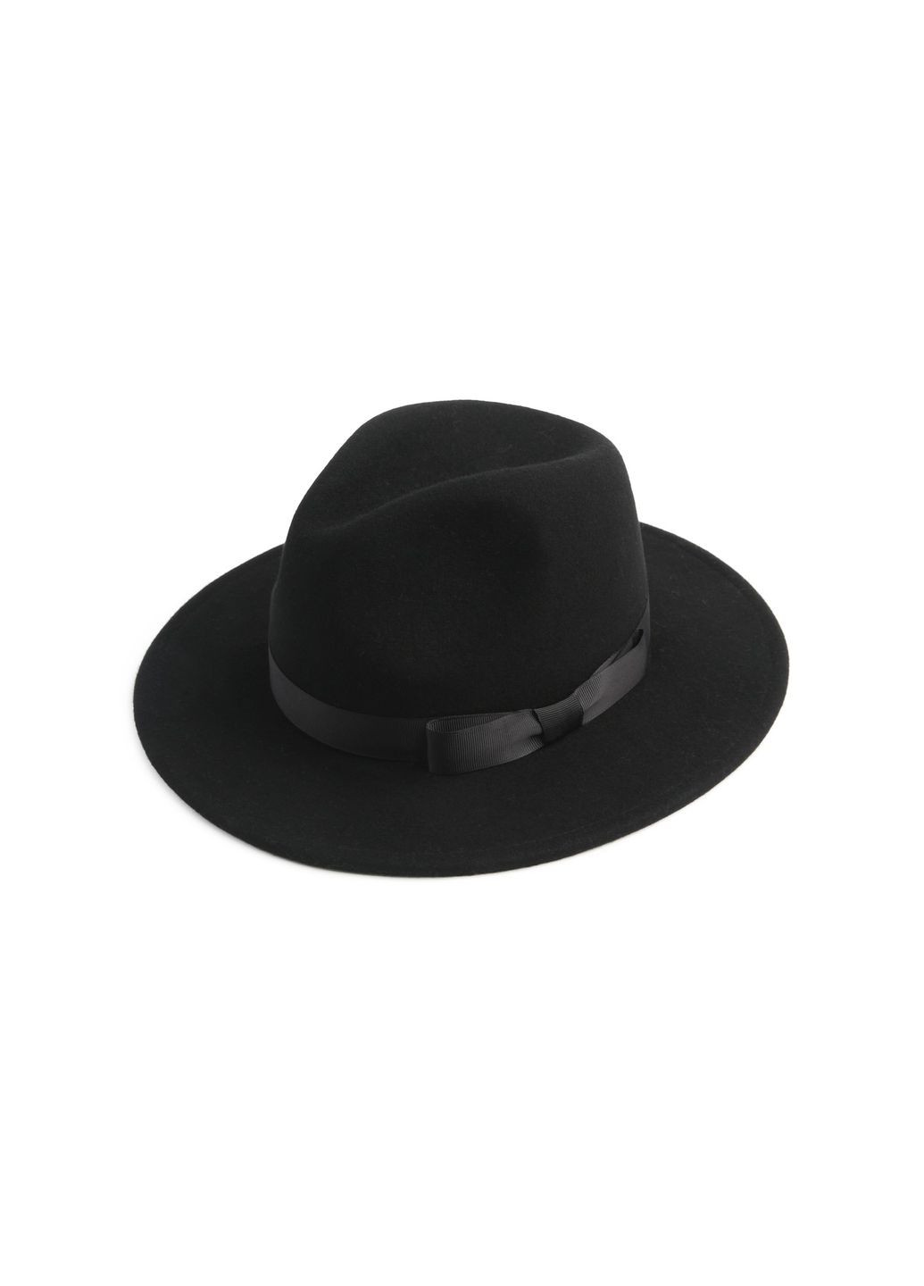 Шляпа федора мужская с лентой фетр черная 659-941 LuckyLOOK 659-941m (289360618)