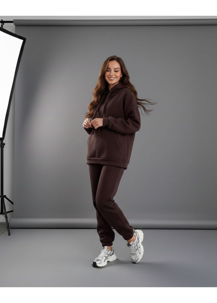 Женский зимний спортивный костюм на флисе в стиле оверсайз Nositi 1555-70Х (371872806)