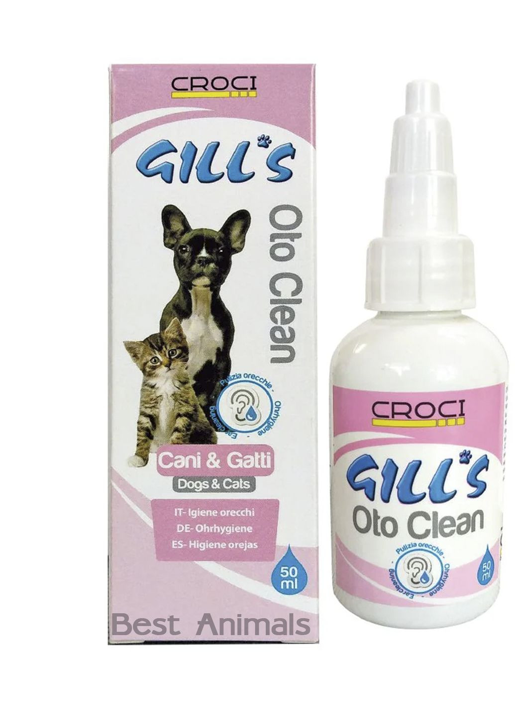 Гігієнічні краплі для вух Gill's для котів і собак 50 мл (8023222061033) Croci (351478914)