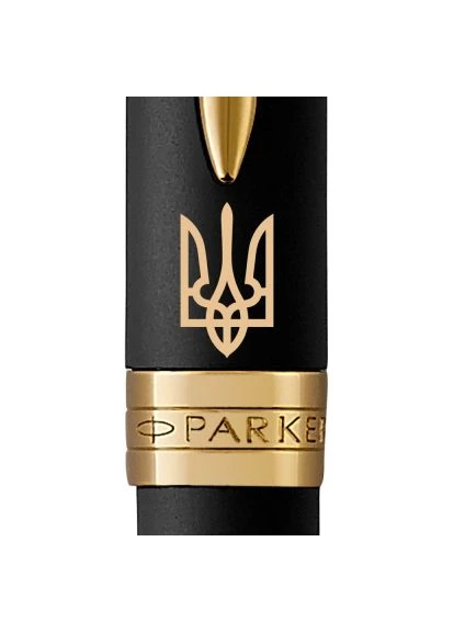 Шариковая ручка SONNET 17 UKRAINE Matte Black Lacquer GT BP Трезубец (84832_T001y) Parker SONNET 17 UKRAINE Matte Black Lacquer GT BP Трез (400417930)