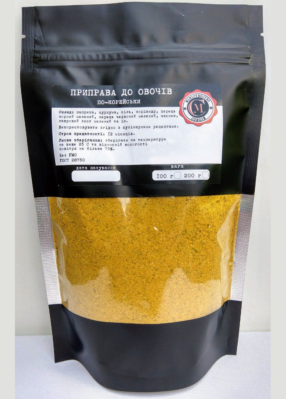 Приправа до овочів по-корейськи Міністерство Спецій 200г No Brand (305587746)