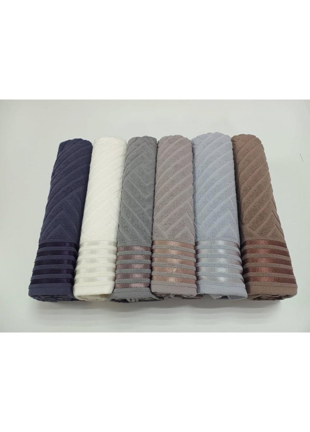 Набір 2 махрові рушники для ванної LUX COTTON YENI 70*140см + 50*90см, срібний No Brand сріблястий