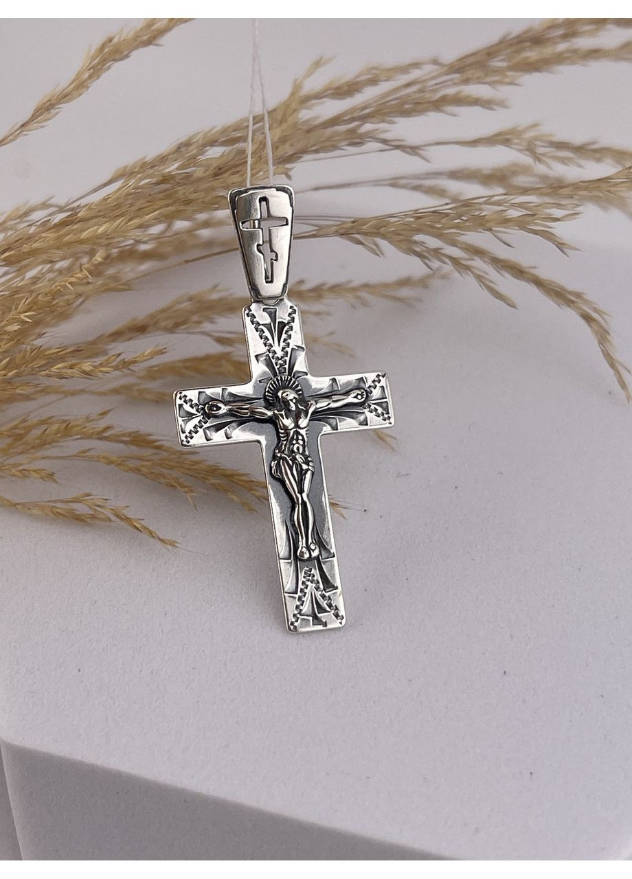 Серебряный мужской крестик No Brand (342117969)