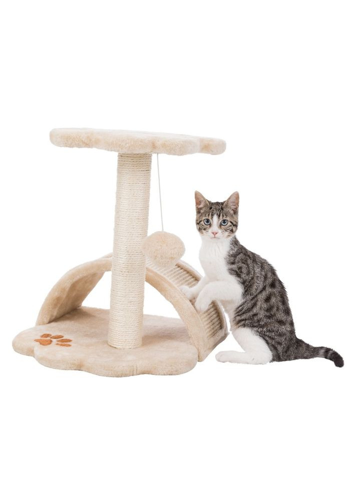 Цяпка Junior Vitoria для кошек с игрушкой на веревке сизаль/плюш бежевая 36х36х43 см Trixie (362701401)