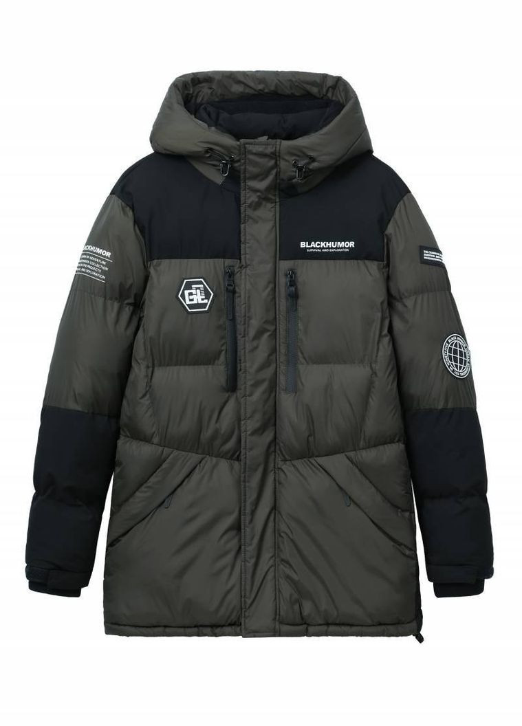 Темно-зеленая куртка зима,болотный-черный, Glo-Story