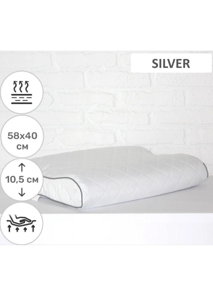 Подушка ортопедическая 6041 Steep Line Silver Aero 58х40х10.5 (m35854) Mirson ортопедична 6041 Steep Line Silver Aero 58х40х10.5 (377786621)