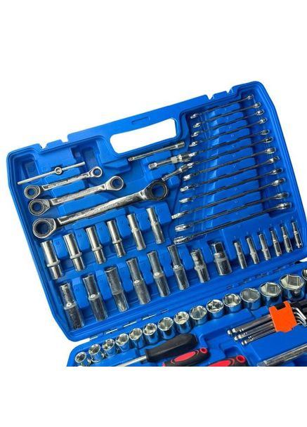 Универсальний набор инструментов из хром-ванадиевой стали на 151 предмет ручных инструментов в пластиковом кейсе Синий No Brand (357205502)