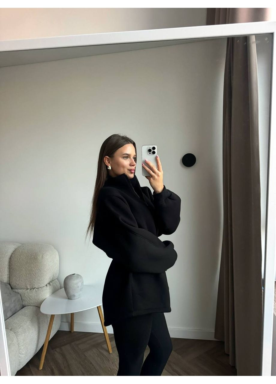 Удлиненная кофта на молнии с кулисками Тринитка на флисе Україна (366671213)