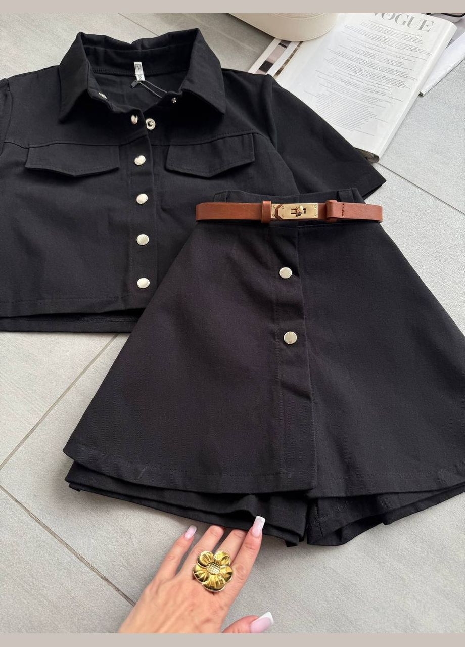 Стильний костюм укорочений піджак та спідниця-шорти Style Point (335418413)