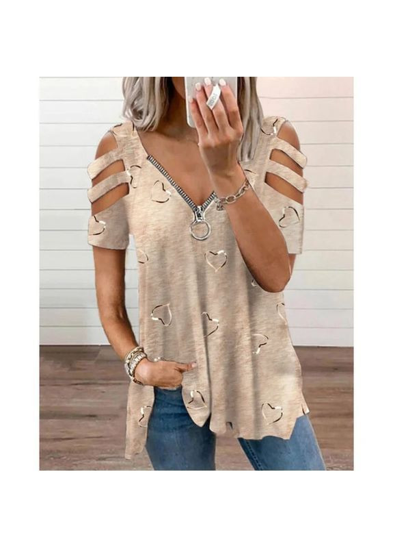 Футболка туніка бежева 54р. No Brand (362441040)