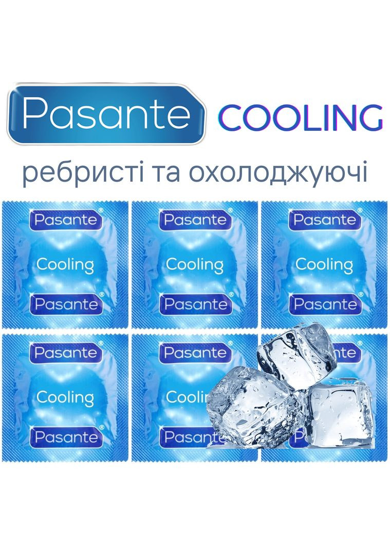 Презервативы Pasante Cooling 6 штук охлаждающие ребристые презервативы No Brand (303892204)