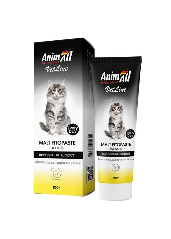 Фитопаста для выведения шерсти у кошек Malt Fitopaste 100 г (4820150206642) AnimAll (327366274)