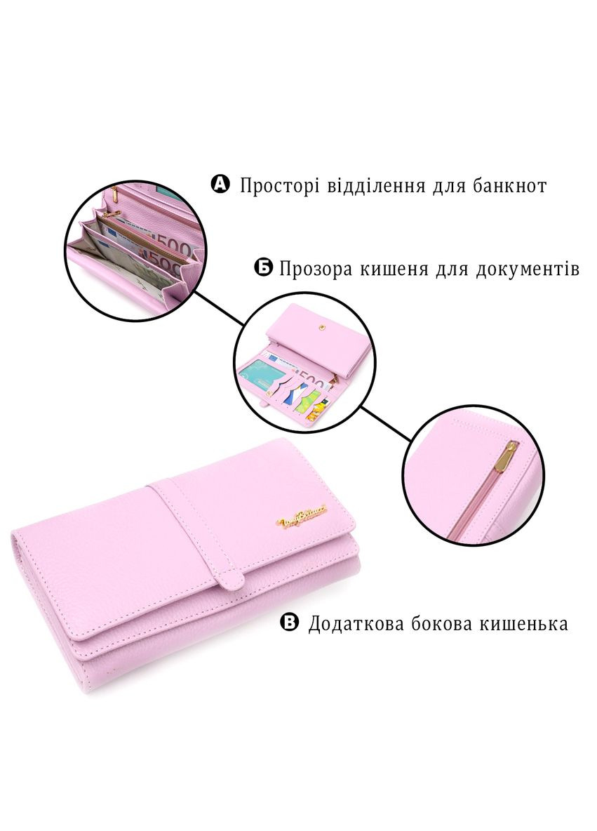 Женский кошелек из натуральной кожи с множеством отделений лиловый (sku_21958) No Brand (328218654)